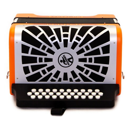 Acordeon Hohner Diatonico en Fa Compadre Naranja con Funda