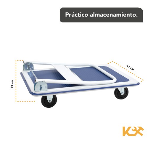 Carro Plataforma Transportador Plegable De Acero 300 Kg 