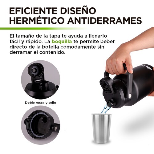Termo Hikeo de Acero Inoxidable Doble Pared Aislante Extra Grande 1.89 L
