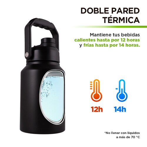 Termo Hikeo de Acero Inoxidable Doble Pared Aislante Extra Grande 1.89 L