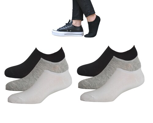 Specialized Socks Calcetines hombre cortos, Calcetines mujer No Show, Invisibles, Algodón Premium, abajo del tobillo, 6 pares