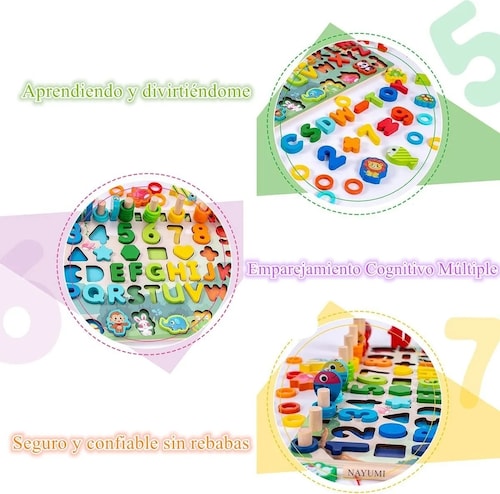Tablero Juego Educativo Montessori Pesca Letra Número Animal.