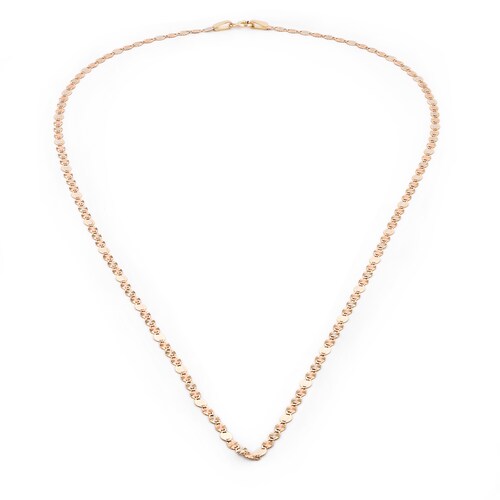Cadena Para Dama Oro Florentino Combinada 14k Sólido 45 Cm 
