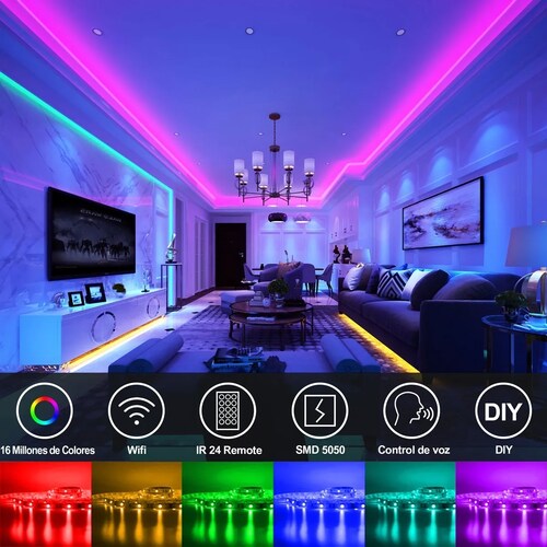Tiras De Led Rgb 20 Metros Wifi Luces Led Alexa App Control