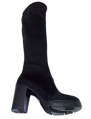 Botas Largas Elásticas de Tacón Alto 9 cm Con Plantilla de Piel.