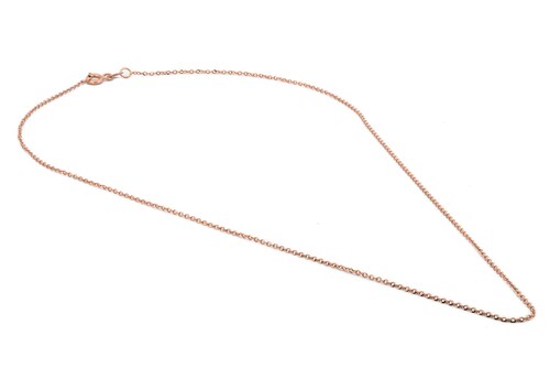 Cadena Rolo Oro Rosa Italiano Sólido 10k 45 Cm 