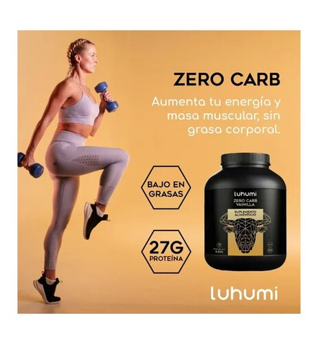 Zero Carb Proteina Luhumi Polvo Suero De Leche Vainilla 5lb.