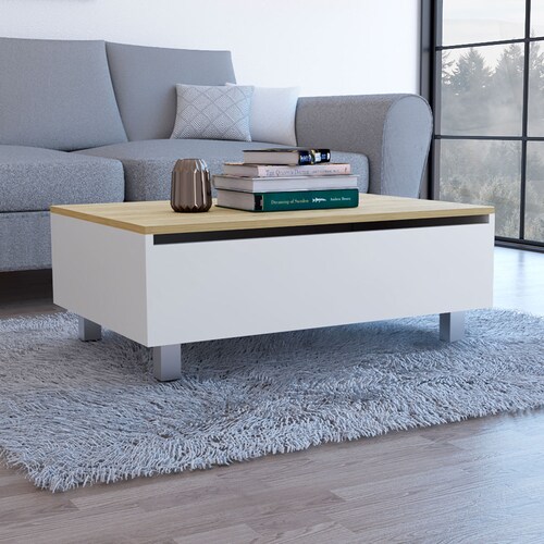 MESA DE CENTRO GAMBIA  MARCA EXCELSIOR COLOR BLANCO.