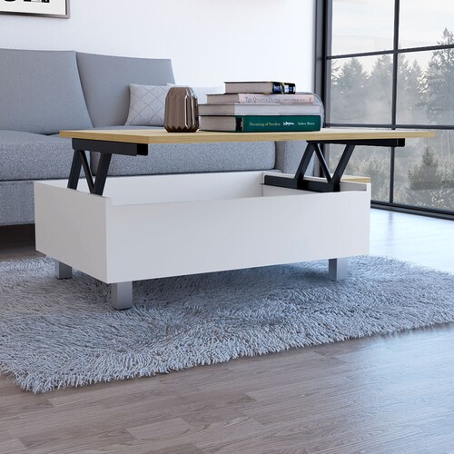 MESA DE CENTRO GAMBIA  MARCA EXCELSIOR COLOR BLANCO.