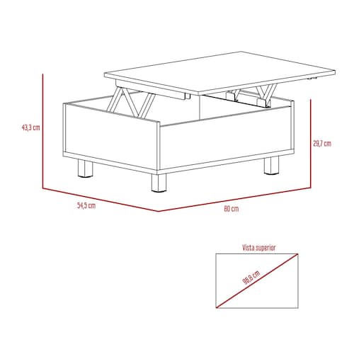 MESA DE CENTRO GAMBIA  MARCA EXCELSIOR COLOR BLANCO.