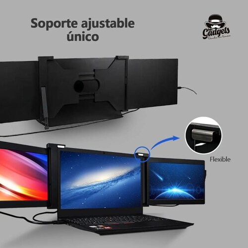 2 Pantallas Para Laptop Portátil Doble Monitor 11,9'' 1080p