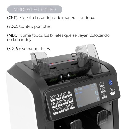 Contadora de Billetes Profesional Guardex AL-950 con Detector De Billetes Falsos, 4 modos de Uso, 1200 Billetes por minuto + Sensores UV/MG/IR