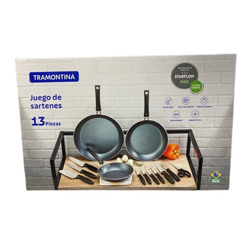 JUEGO DE SARTENES TRAMONTINA 32300009 CUCHILLOS/TIJERAS/PELADOR 13 PZAS ENDY3