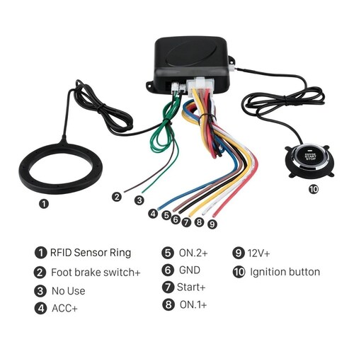Auto Botón Encendido Arranque Antirobo Start Sin Llave Rfid