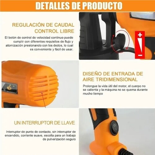 Máquina Pistola Eléctrica Para Pintar 110v 550w 900ml