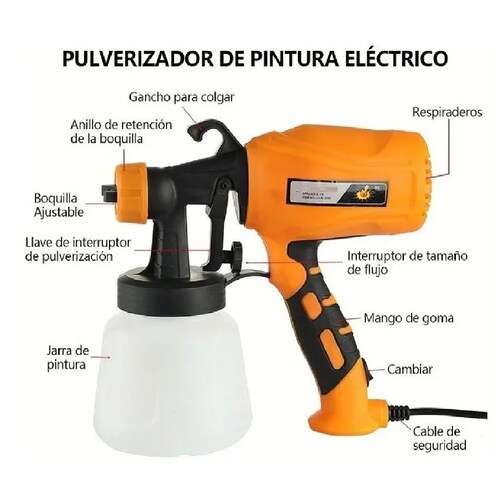 Máquina Pistola Eléctrica Para Pintar 110v 550w 900ml