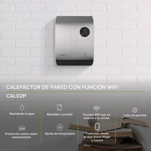 Calentador Calefactor Electrico De Pared Wifi Avera CAL02P