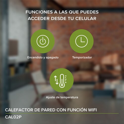 Calentador Calefactor Electrico De Pared Wifi Avera CAL02P