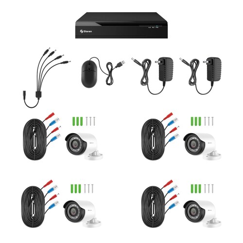 Sistema de seguridad CCTV DVR con 4 cámaras, disco duro y monitoreo por Internet 