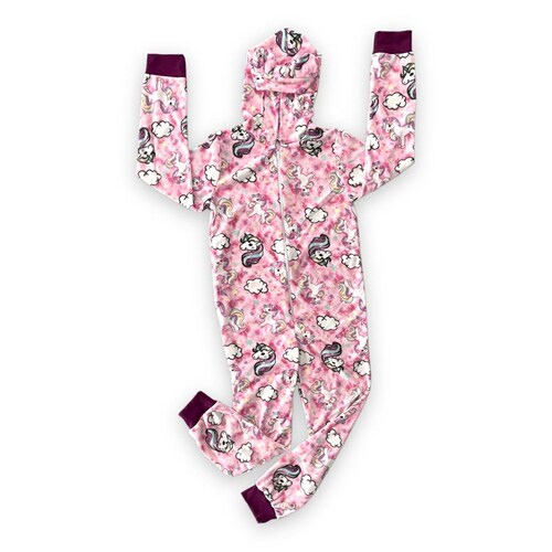Pijama Mameluco Niña  Kids Viena Suave Cómodo Caliente Unicornio Lyndo
