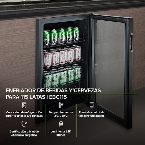 Enfriador de Bebidas y Cervezas Capacidad Para 115 latas Avera EBC115 