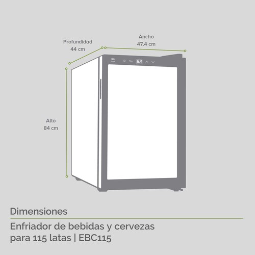 Enfriador de Bebidas y Cervezas Capacidad Para 115 latas Avera EBC115 