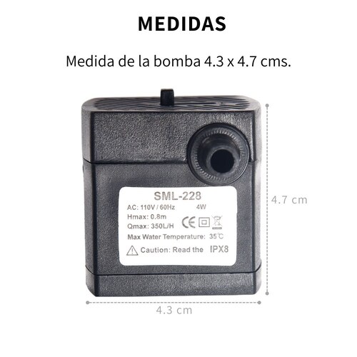 Bomba De Agua Para Pecera Sumergible Fuente Acuario 350 L/h