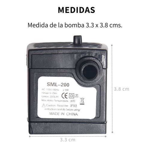 Bomba De Agua Para Pecera Fuente Acuario Sumergible 200 L/h