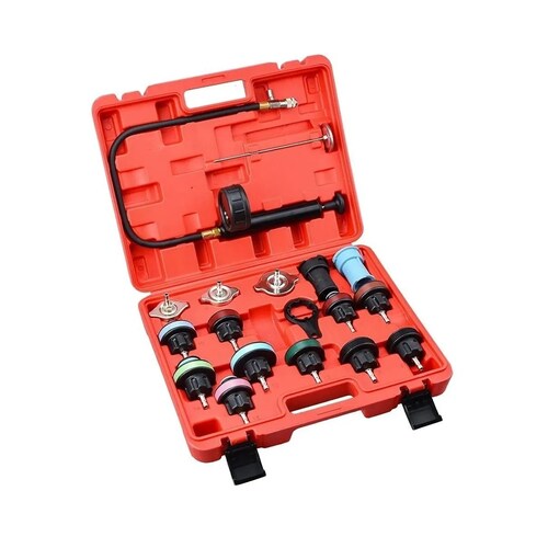 Kit Probador De Fugas Presión Radiador C/ Kit Purga 18 Pz