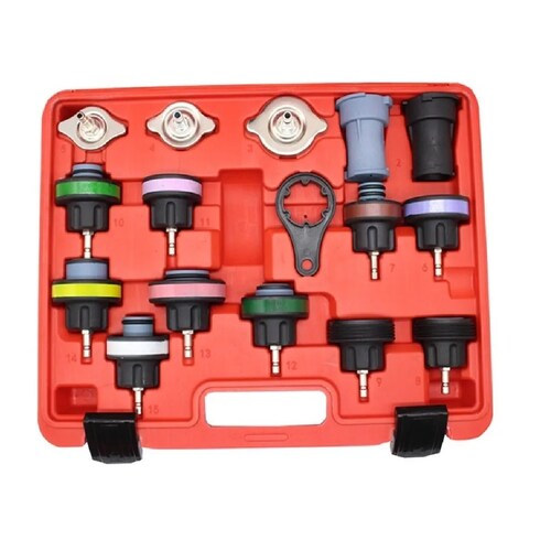 Kit Probador De Fugas Presión Radiador C/ Kit Purga 18 Pz