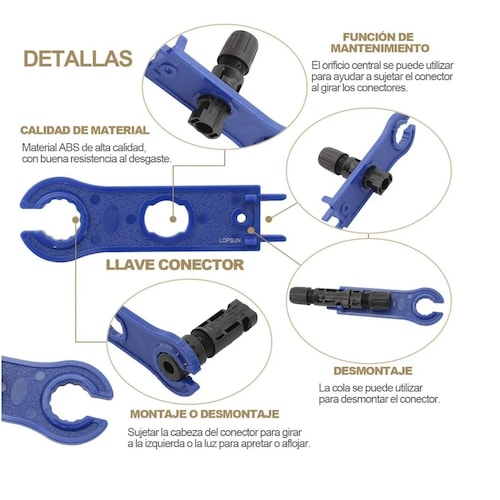 Kit Pinzas Ponchadoras Conectores Mc4 Crimpadora Panel Solar