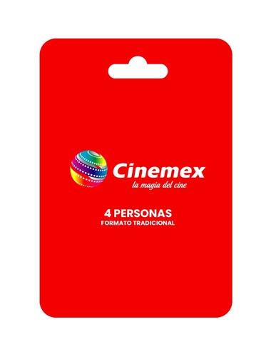 Cinemex 4 boletos tradicionales tarjeta prepago, Pin Digital