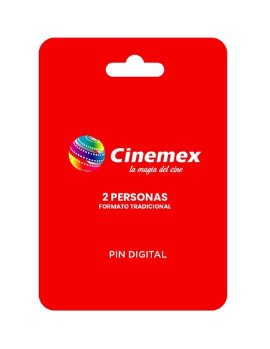Cinemex 2 boletos tradicionales tarjeta prepago, Pin Digital