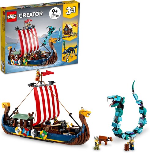 Lego Creator 3 En 1 31132 Barco Vikingo Y Serpiente Midgard
