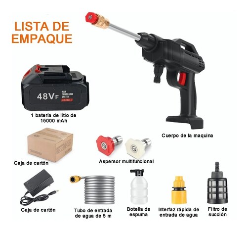 Pistola Lavado Coche Hidrolavadora Inalámbrico Alta Presión.