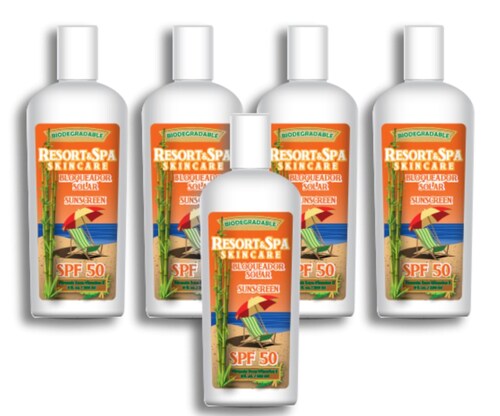 5 Piezas, Bloqueador Solar SPF 50 250 ml Biodegradable, Organico y Natural.