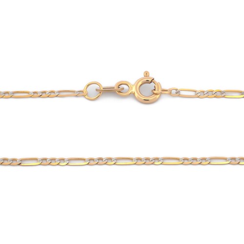 Cadena Estilo Cartier Diamantada Oro Italiano Sólido 14k 40 cm 