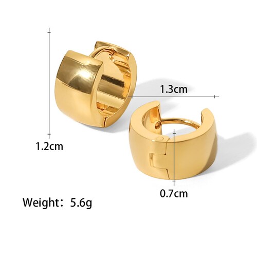 Arete Pendiente Aro Acero Inoxidable Color Dorado Moda Mujer