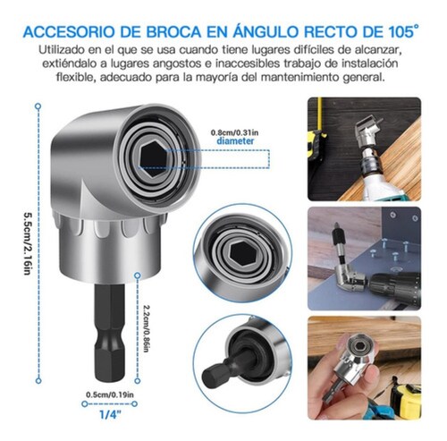 Juego De Brocas Extensión Y Taladro Angular 105  4pcs