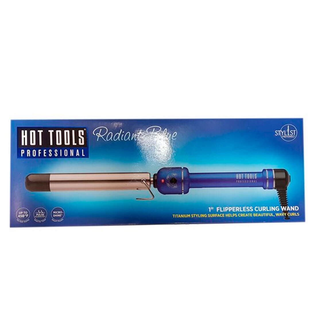 Vara Rizadora Hot Tools con Tecnologia Titanio Azul Radiante 1 pulgada