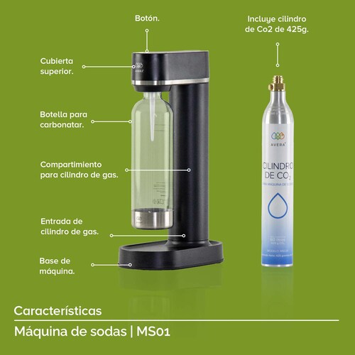 Máquina Gasificadora De Sodas Cilindro Co2 Incluido  Avera MS01 