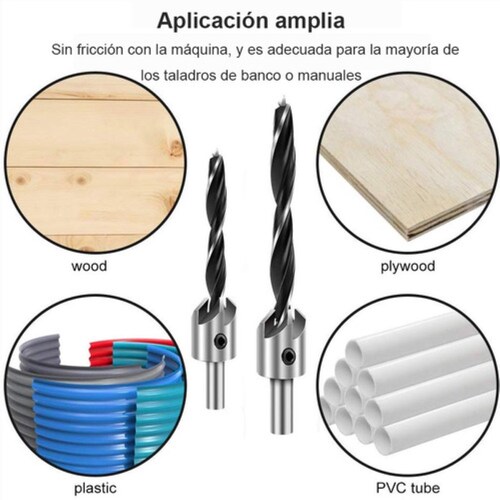 Broca De Avellanadora Para Madera y acero 7 Piezas