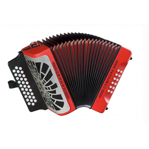 Acordeon Hohner Diatonico en Sol Compadre Rojo con Funda