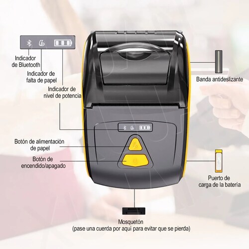 Impresora Portátil Bluetooth Térmica Inalámbrica Ticket 58mm