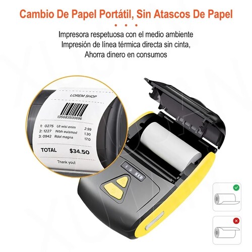 Impresora Portátil Bluetooth Térmica Inalámbrica Ticket 58mm