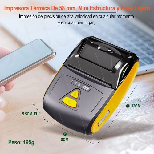 Impresora Portátil Bluetooth Térmica Inalámbrica Ticket 58mm