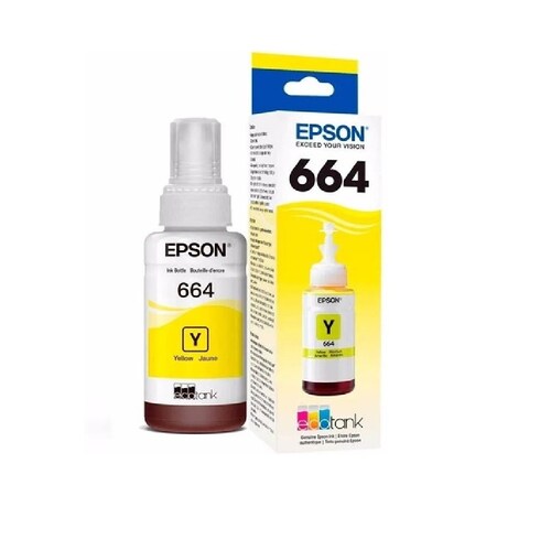 Tanque de Tinta EcoTank Epson 664 Amarillo 70ml tinta cartucho impresora original pc laptop mac