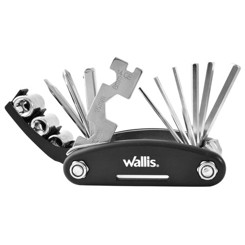 Multiherramienta Wallis para mantenimiento, acero inoxidable, mango negro