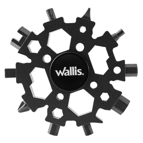 Multiherramienta universal portátil Wallis, 22 usos, acero inoxidable negro