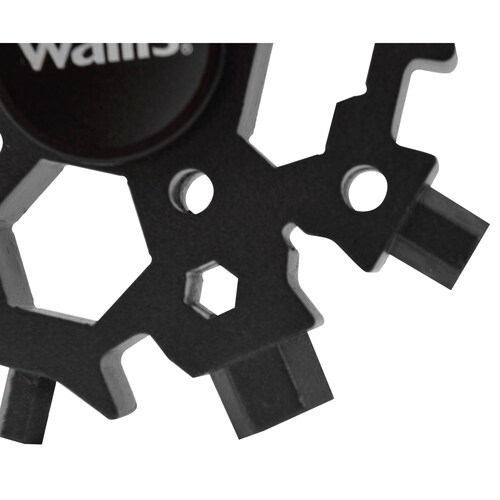 Multiherramienta universal portátil Wallis, 22 usos, acero inoxidable negro